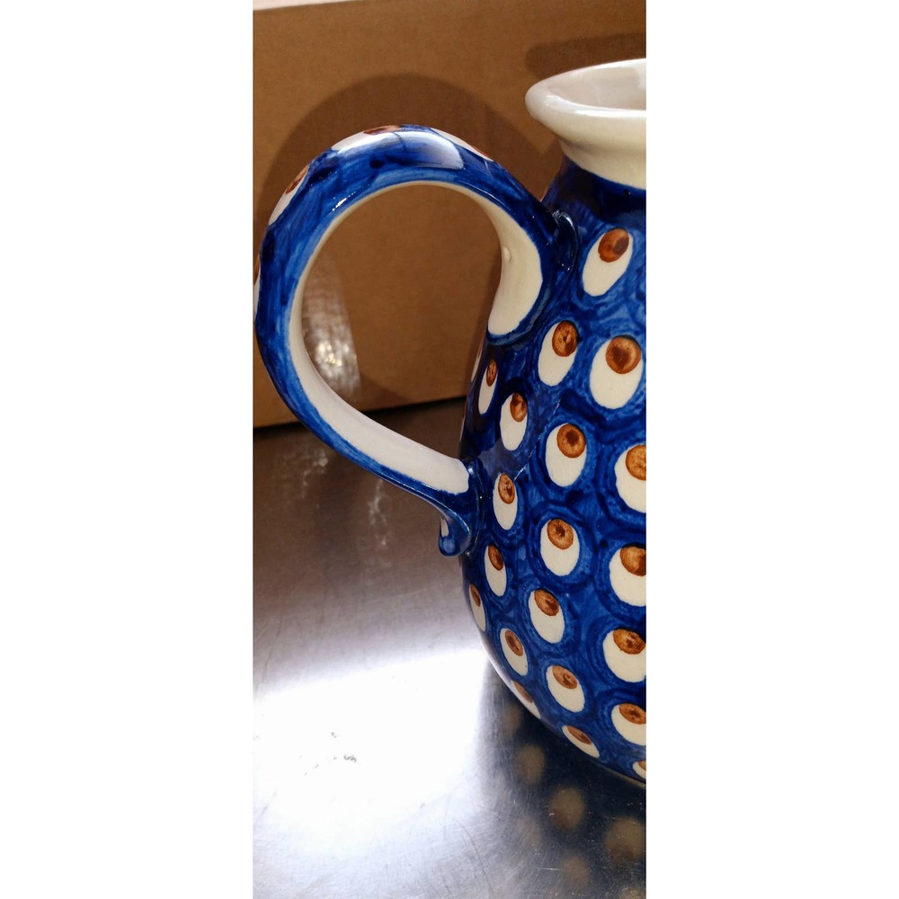 Heise Pottery Peacock Ceramic Pitcher 8" Made in Germany - Picture 4 of 10